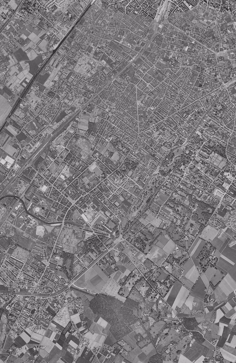 Croix en 1957, le territoire vu du ciel, au même cadrage