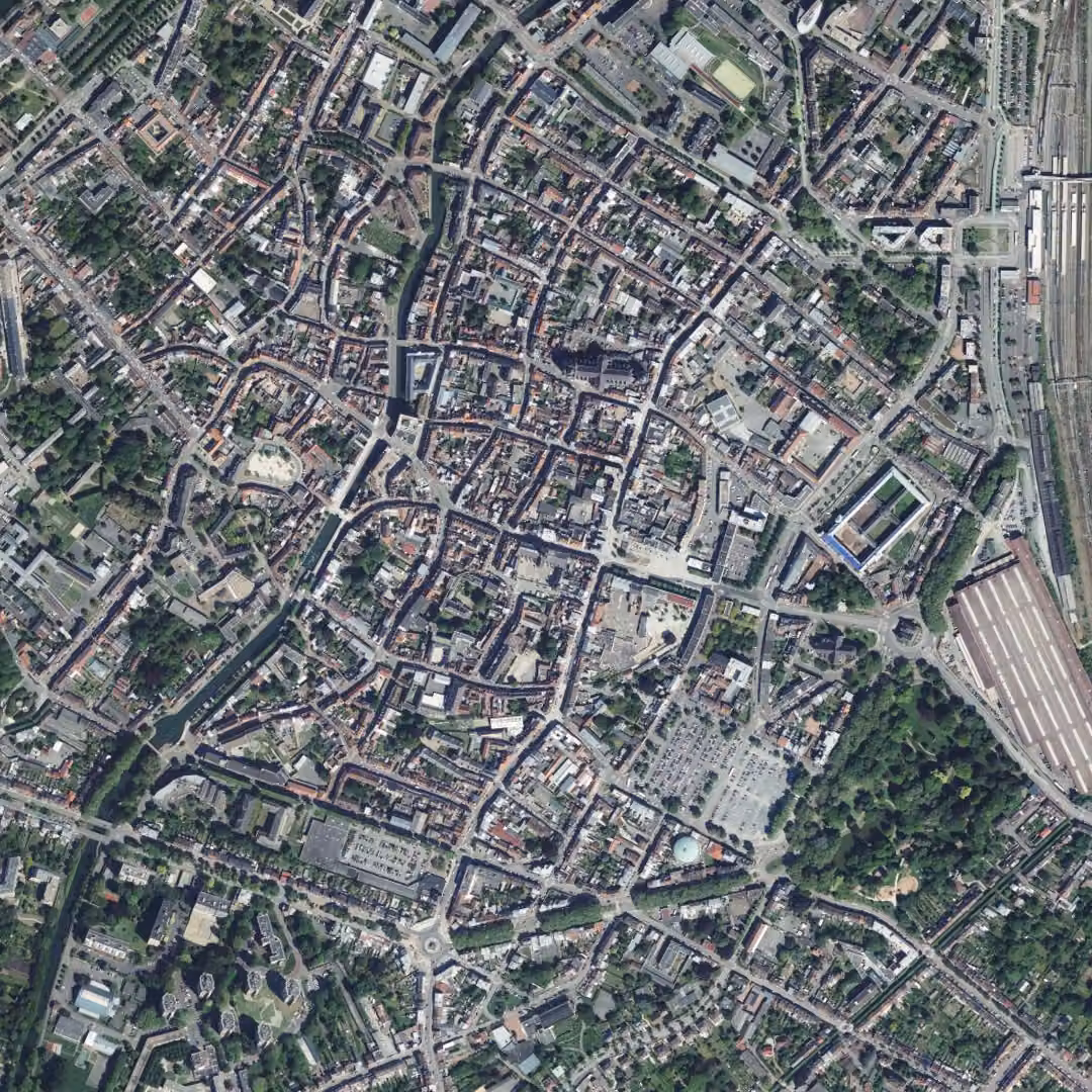 Douai aujourd'hui, le centre vu du ciel