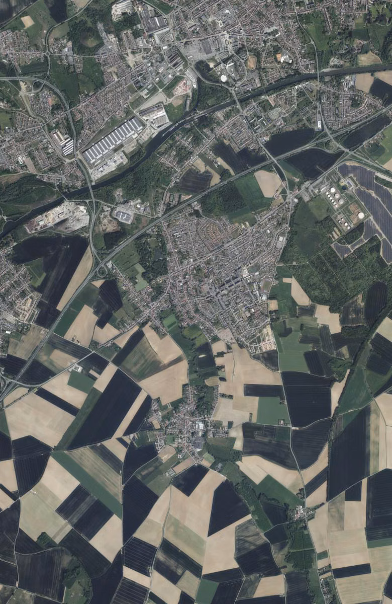 Douchy-les-Mines aujourd'hui, le territoire vu du ciel