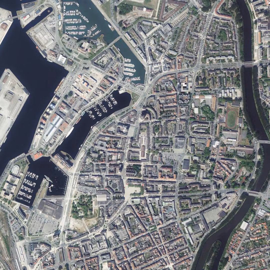 Dunkerque aujourd'hui, le centre vu du ciel