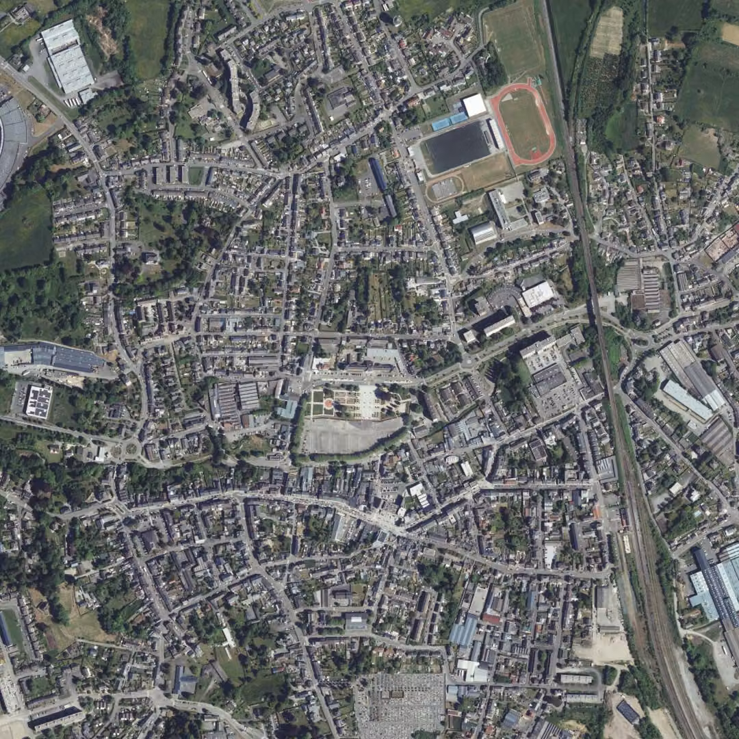 Fourmies aujourd'hui, le centre vu du ciel