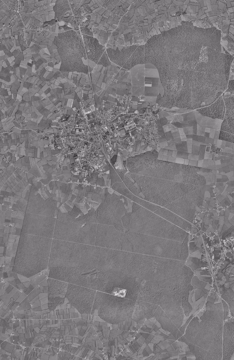 Fourmies en 1957, le territoire vu du ciel, au même cadrage