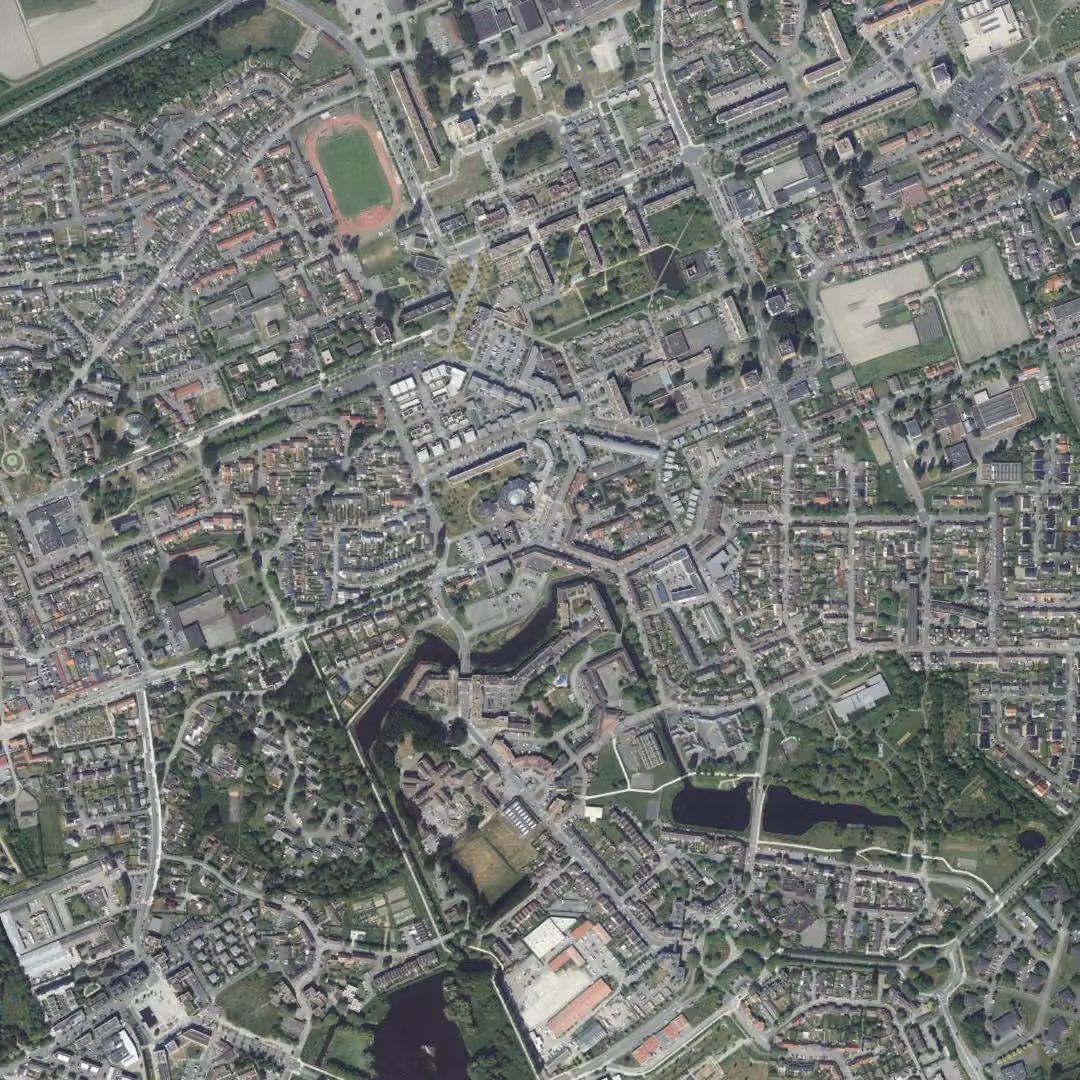 Grande-Synthe aujourd'hui, le centre vu du ciel