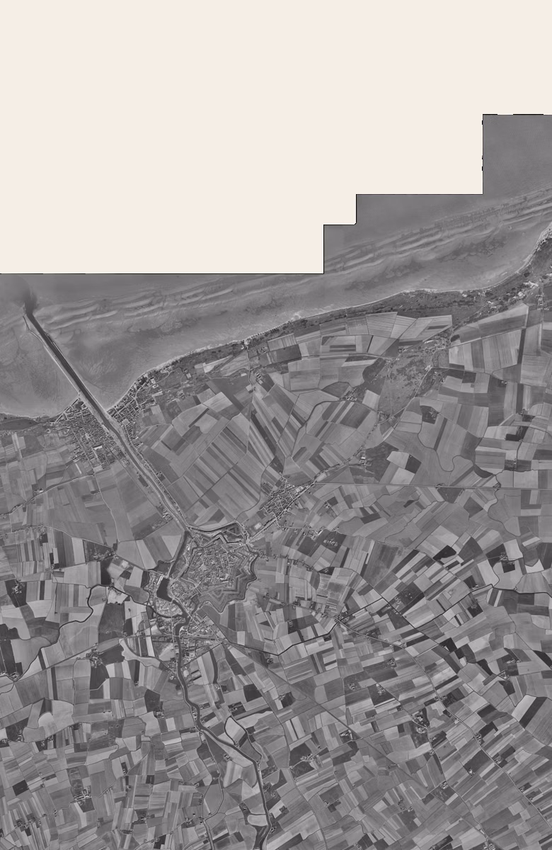 Gravelines en 1957, le territoire vu du ciel, au même cadrage