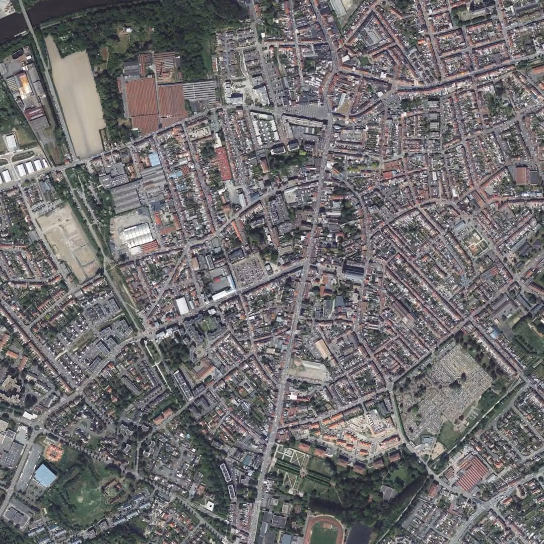 Halluin aujourd'hui, le centre vu du ciel