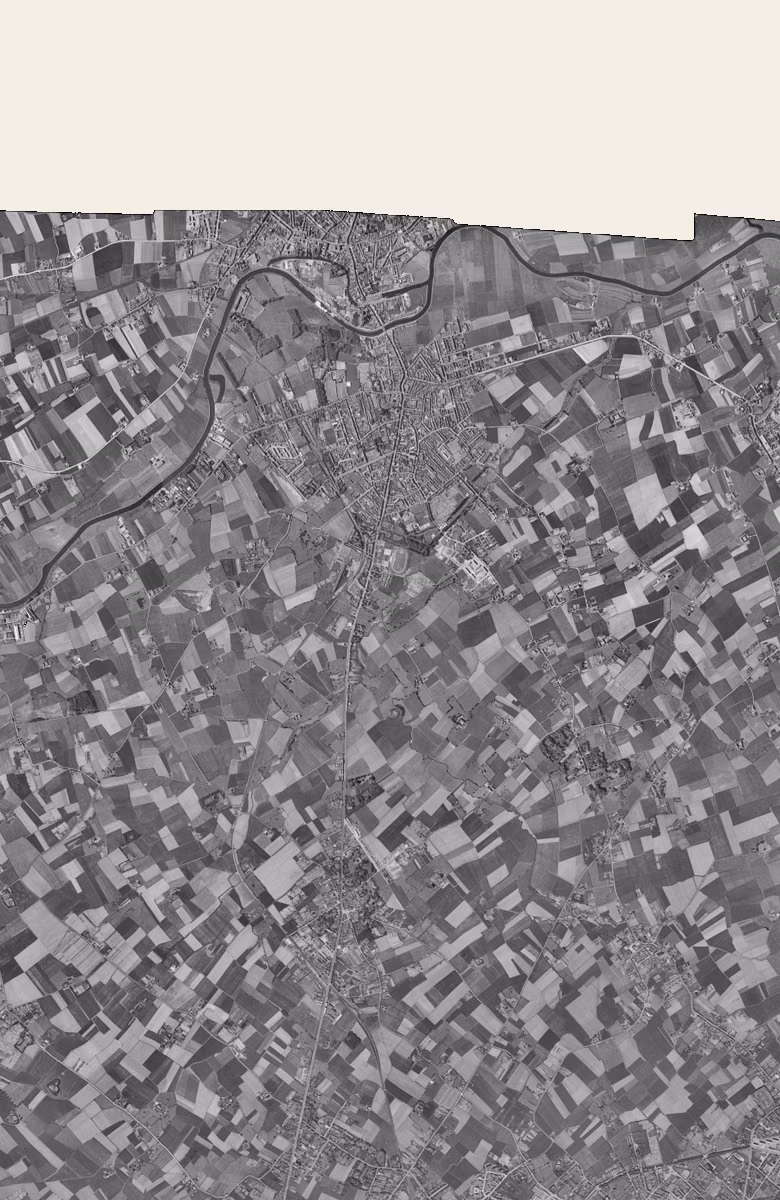 Halluin en 1957, le territoire vu du ciel, au même cadrage