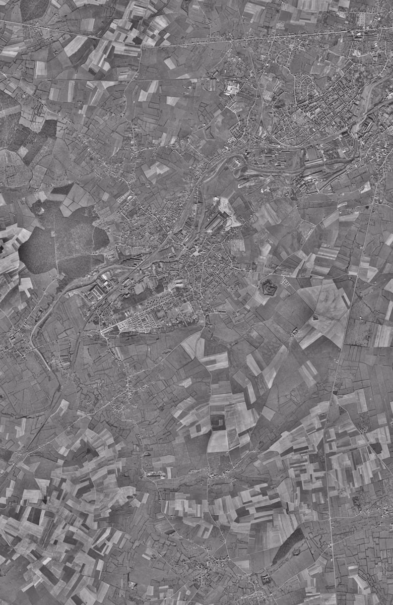 Hautmont en 1957, le territoire vu du ciel, au même cadrage