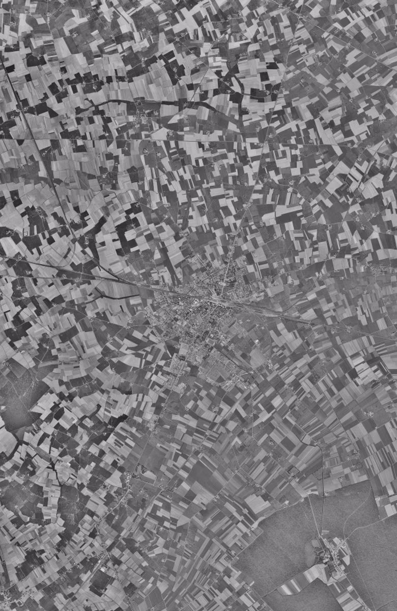 Hazebrouck en 1957, le territoire vu du ciel, au même cadrage