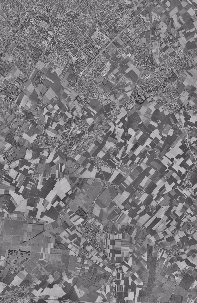 Hem en 1957, le territoire vu du ciel, au même cadrage