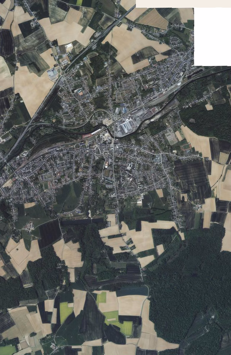 Jeumont aujourd'hui, le territoire vu du ciel
