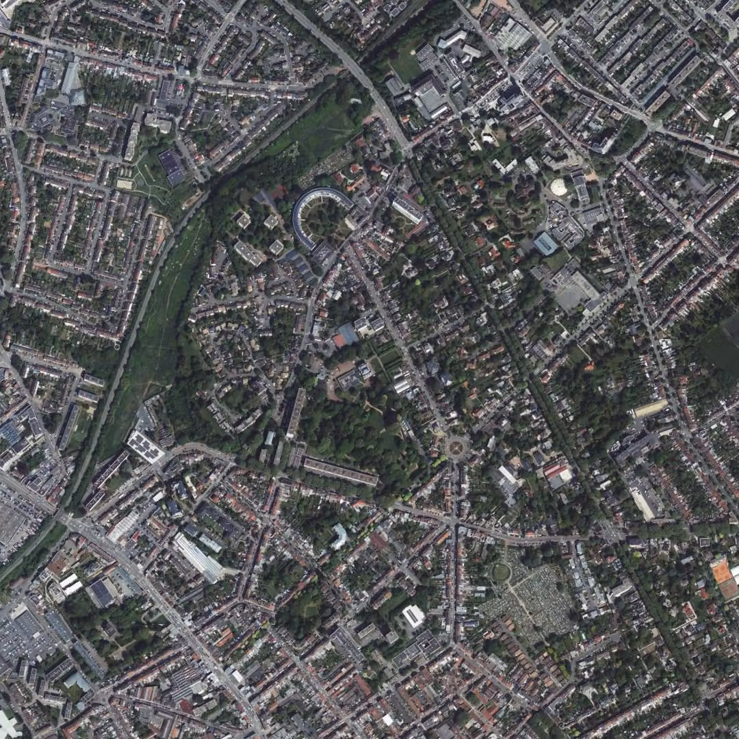Lambersart aujourd'hui, le centre vu du ciel