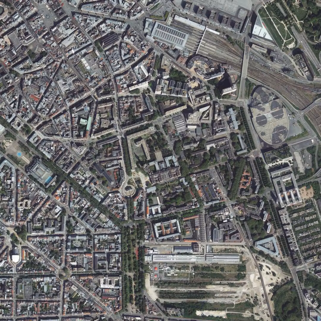 Lille aujourd'hui, le centre vu du ciel