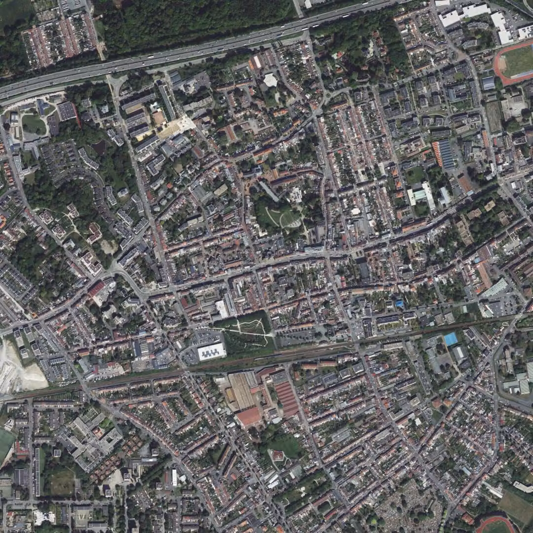 Loos aujourd'hui, le centre vu du ciel