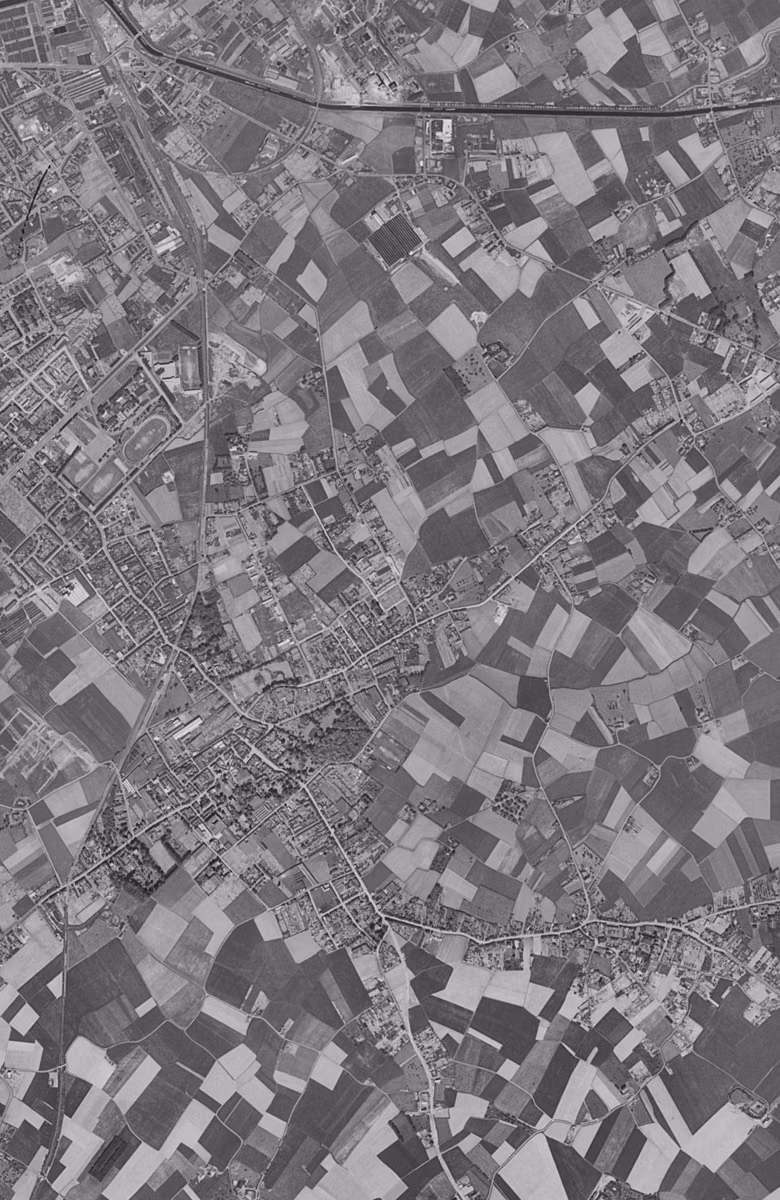 Lys-lez-Lannoy en 1957, le territoire vu du ciel, au même cadrage