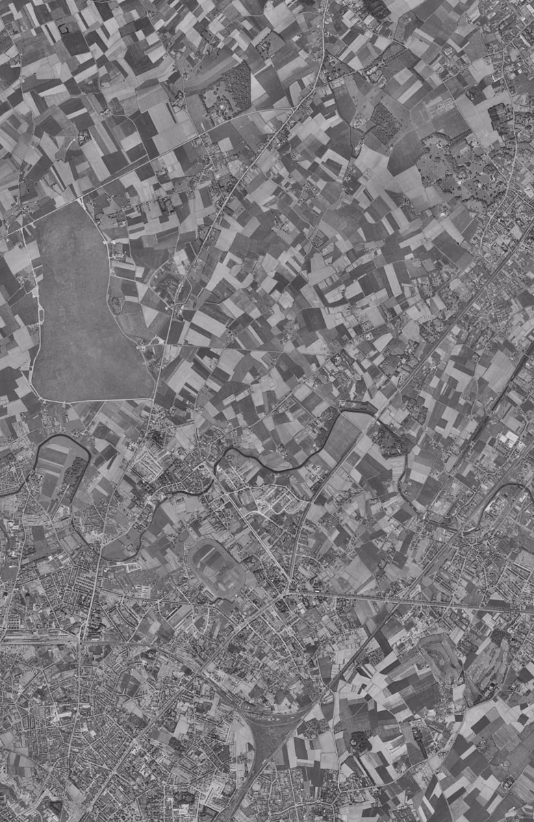 Marcq-en-Barœul en 1957, le territoire vu du ciel, au même cadrage