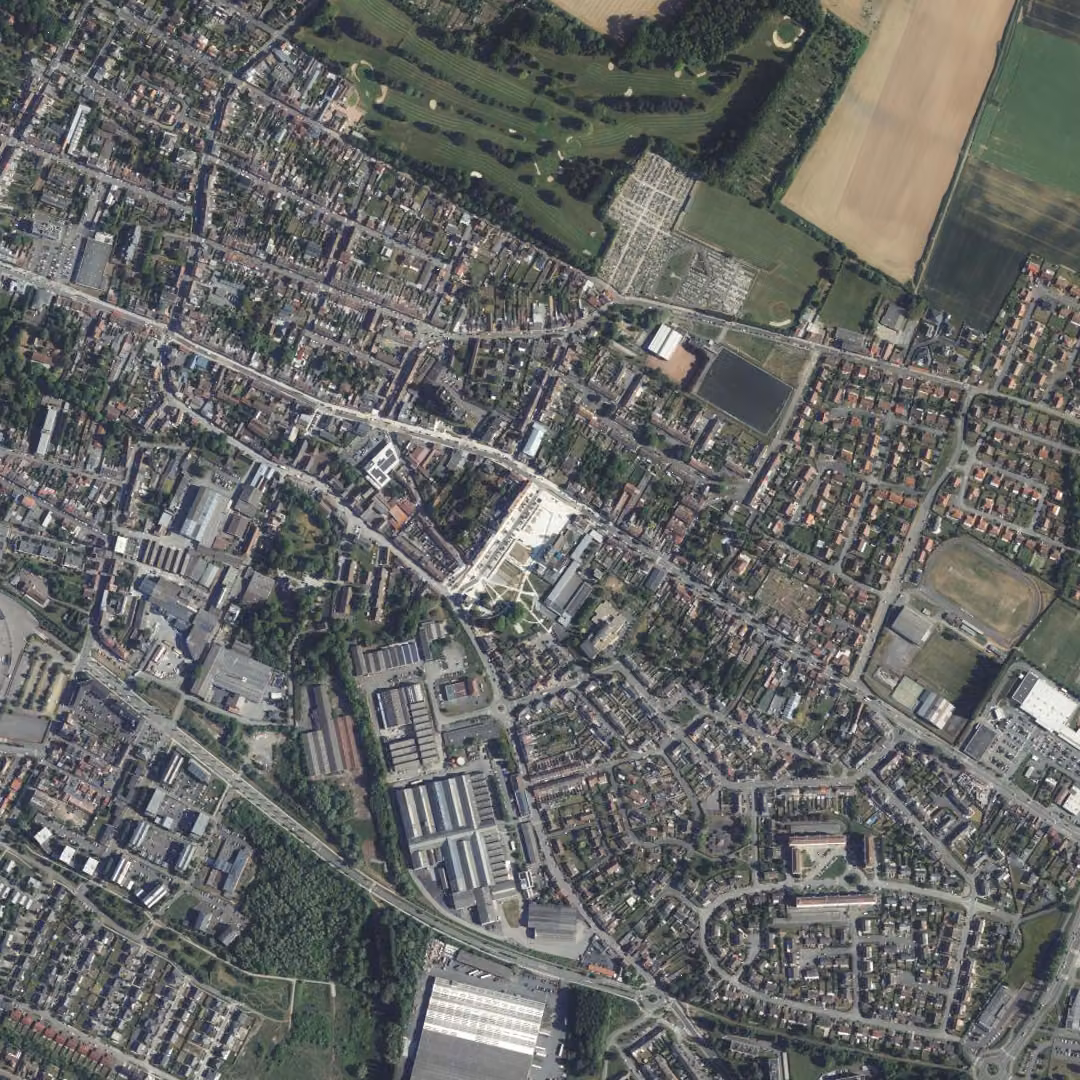 Marly aujourd'hui, le centre vu du ciel