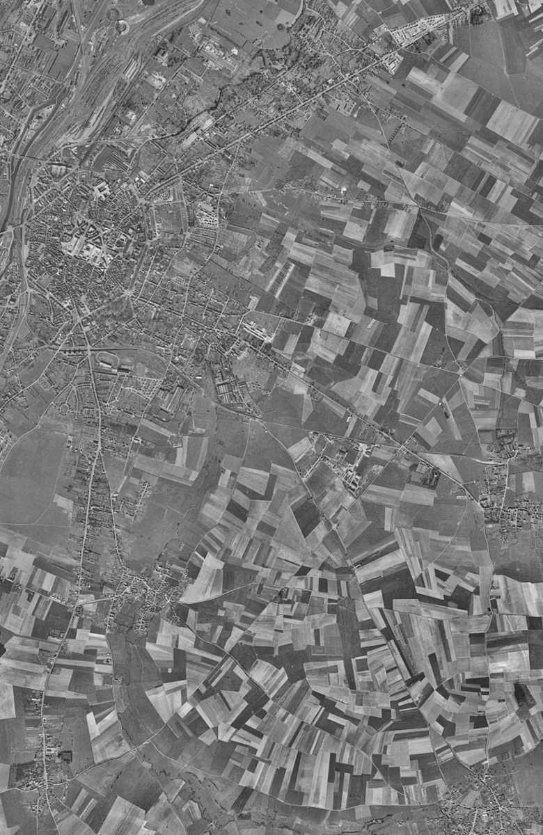 Marly en 1957, le territoire vu du ciel, au même cadrage
