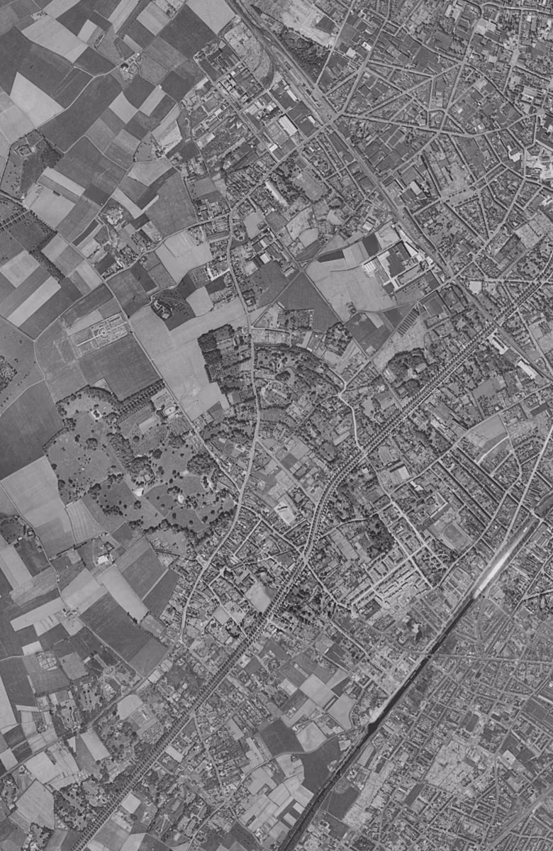 Mouvaux en 1957, le territoire vu du ciel, au même cadrage
