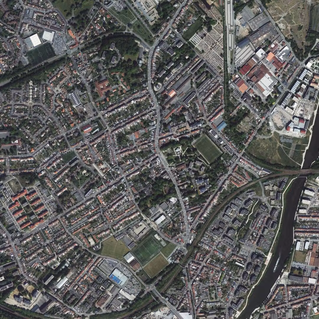 Saint-André-lez-Lille aujourd'hui, le centre vu du ciel