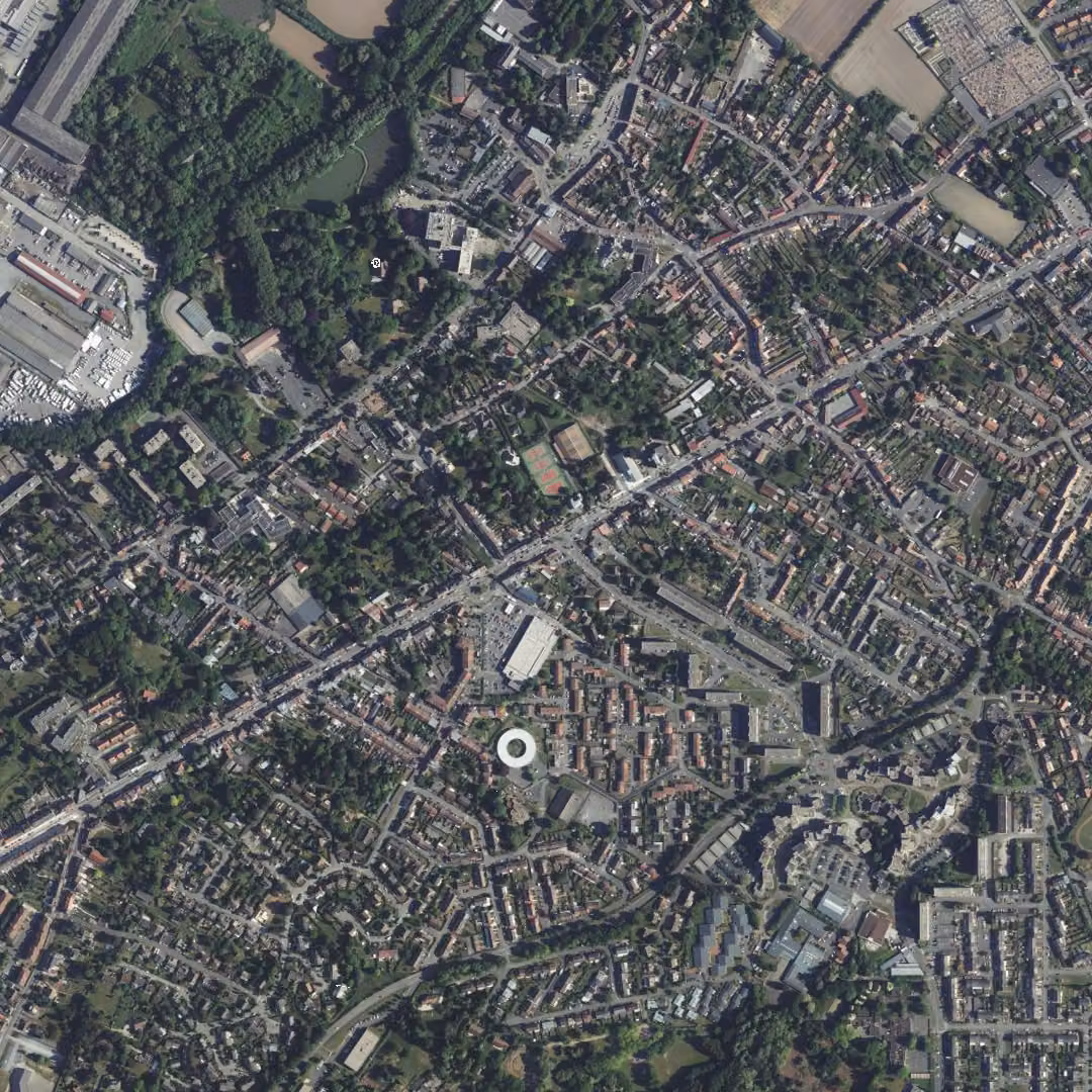 Saint-Saulve aujourd'hui, le centre vu du ciel