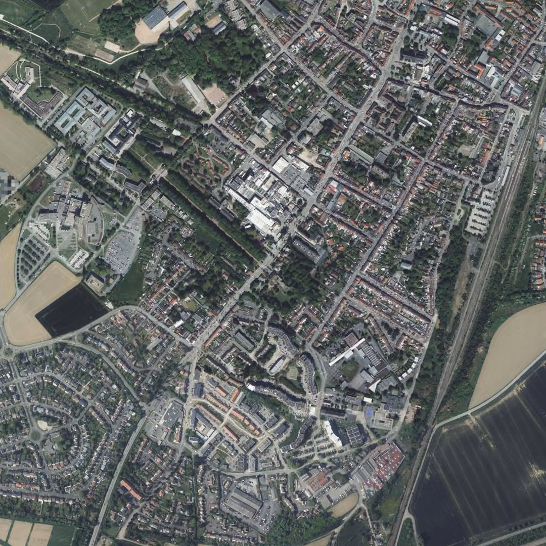 Seclin aujourd'hui, le centre vu du ciel