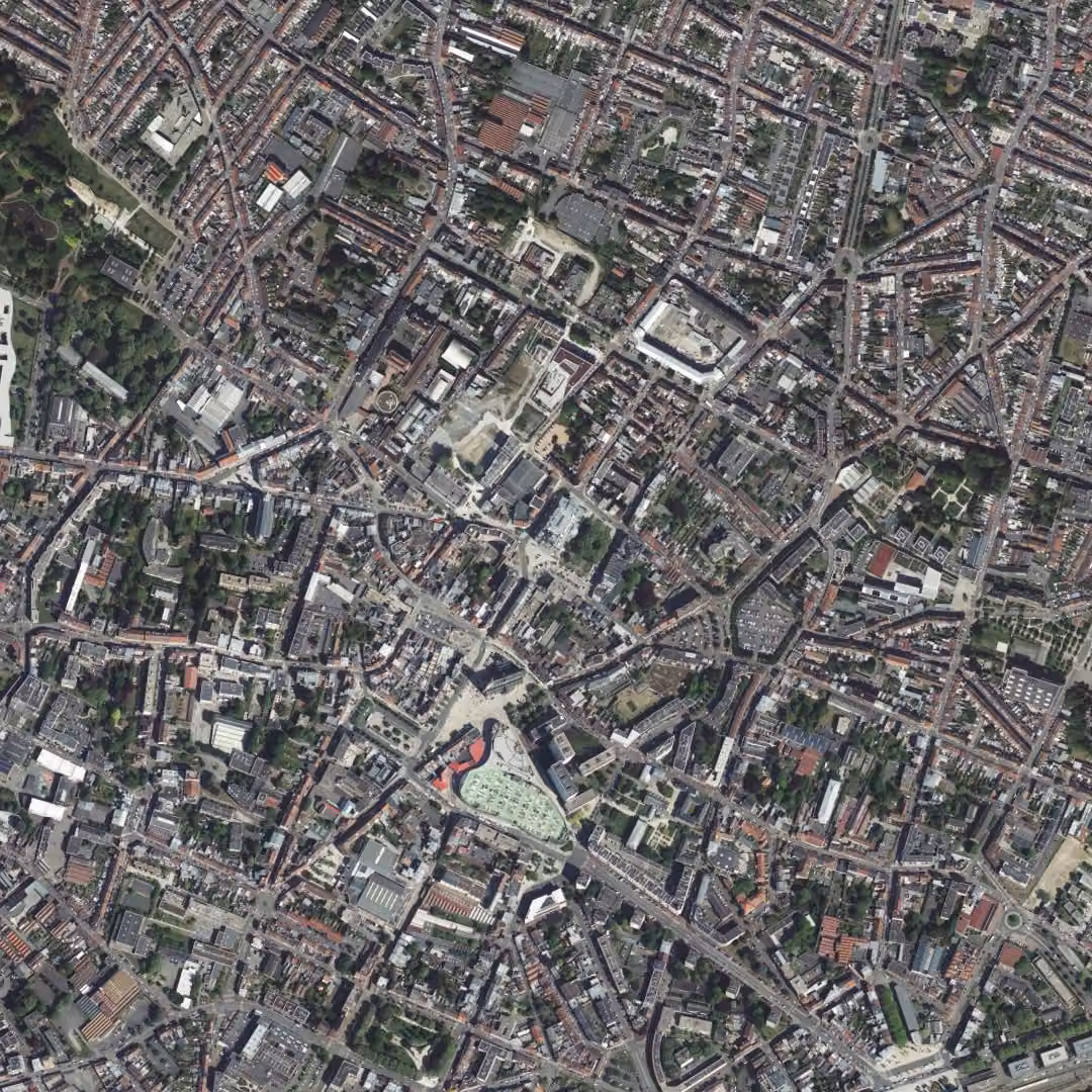 Tourcoing aujourd'hui, le centre vu du ciel