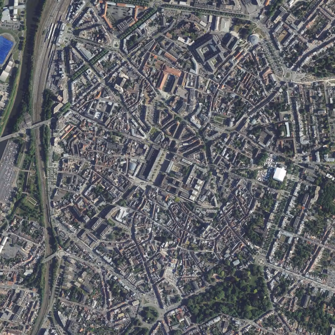 Valenciennes aujourd'hui, le centre vu du ciel