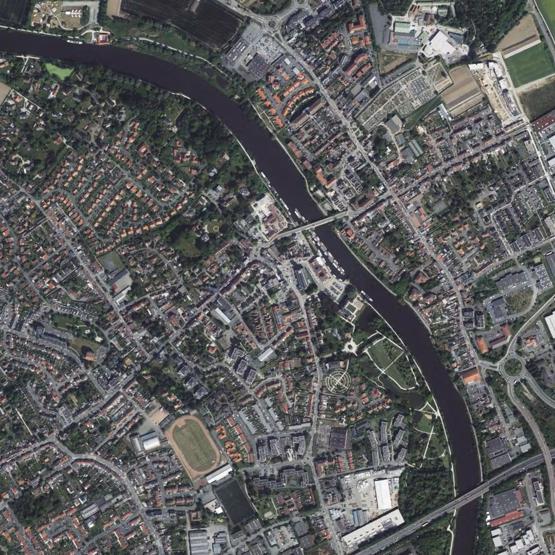 Wambrechies aujourd'hui, le centre vu du ciel