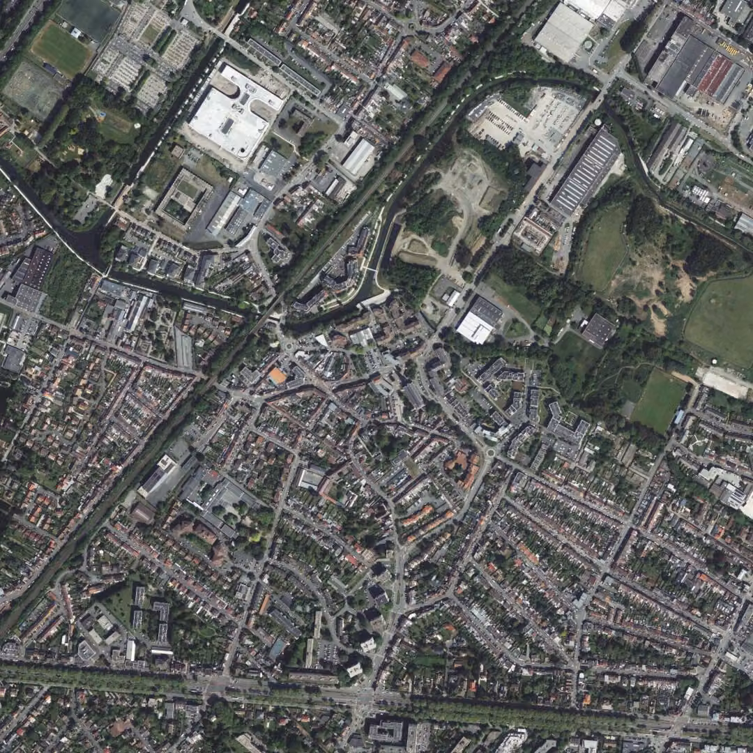 Wasquehal aujourd'hui, le centre vu du ciel