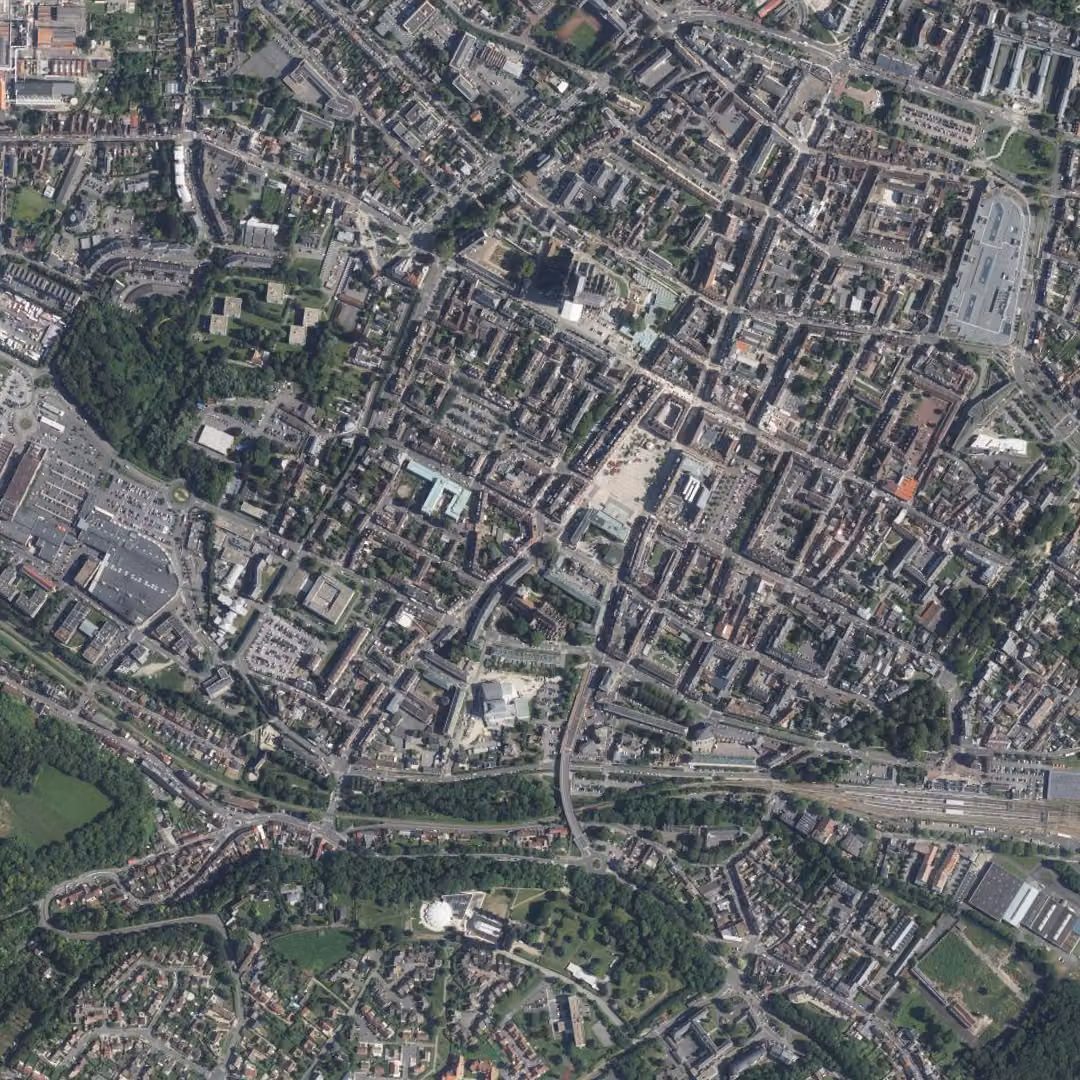 Beauvais aujourd'hui, le centre vu du ciel