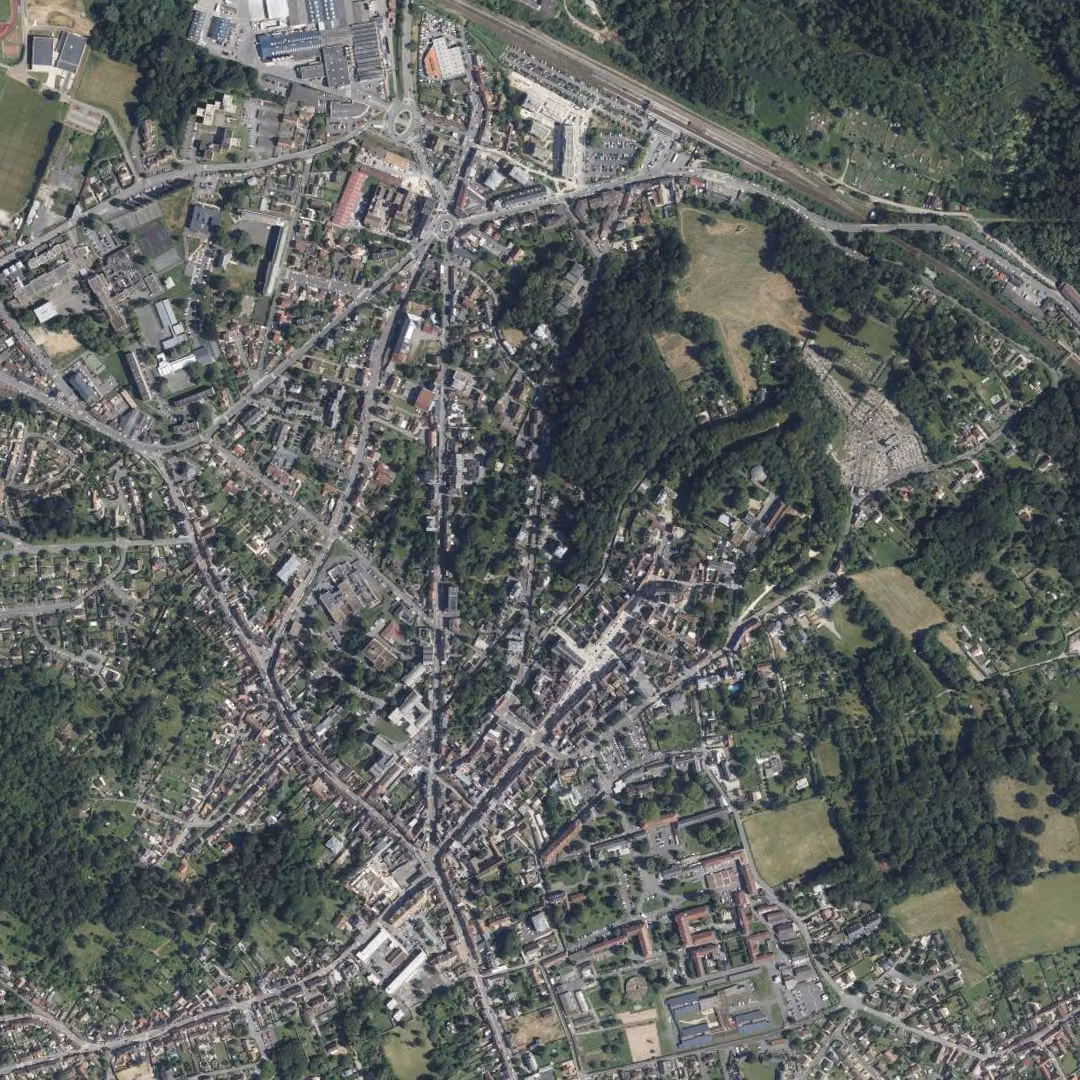 Clermont aujourd'hui, le centre vu du ciel