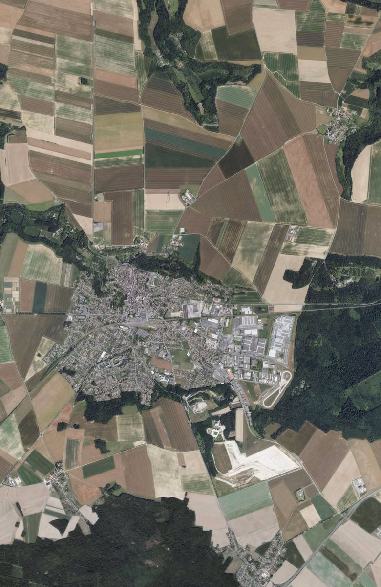 Crépy-en-Valois aujourd'hui, le territoire vu du ciel