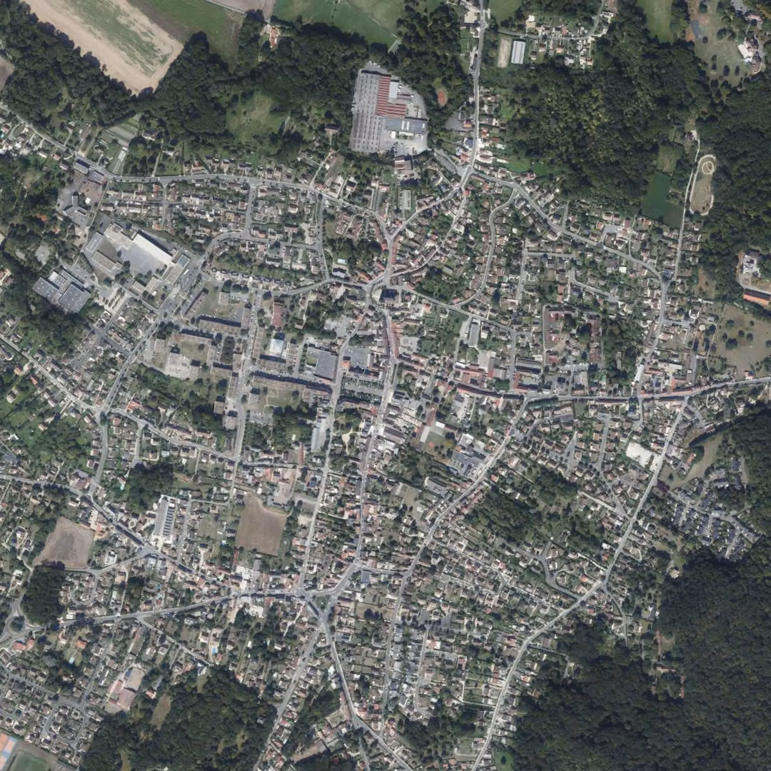 Gouvieux aujourd'hui, le centre vu du ciel