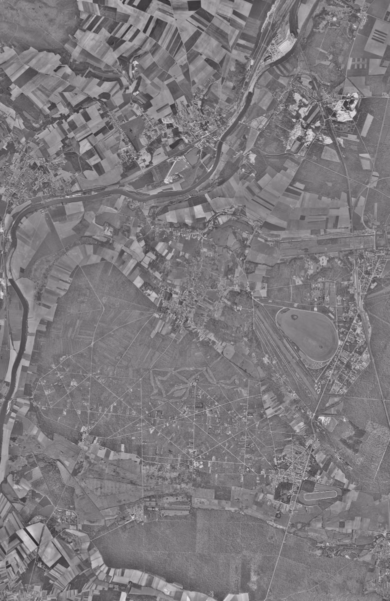 Gouvieux en 1955, le territoire vu du ciel, au même cadrage