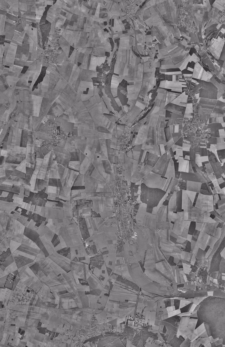 Méru en 1956, le territoire vu du ciel, au même cadrage