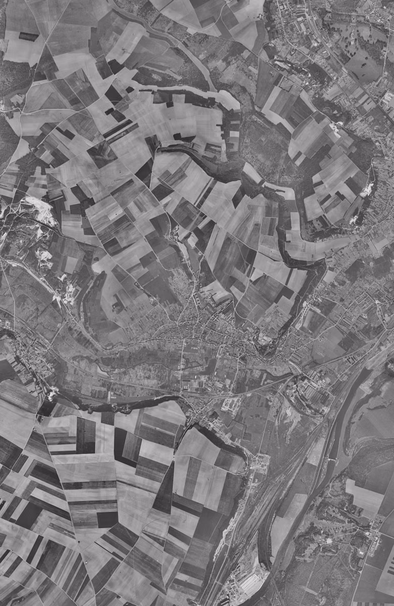 Montataire en 1955, le territoire vu du ciel, au même cadrage