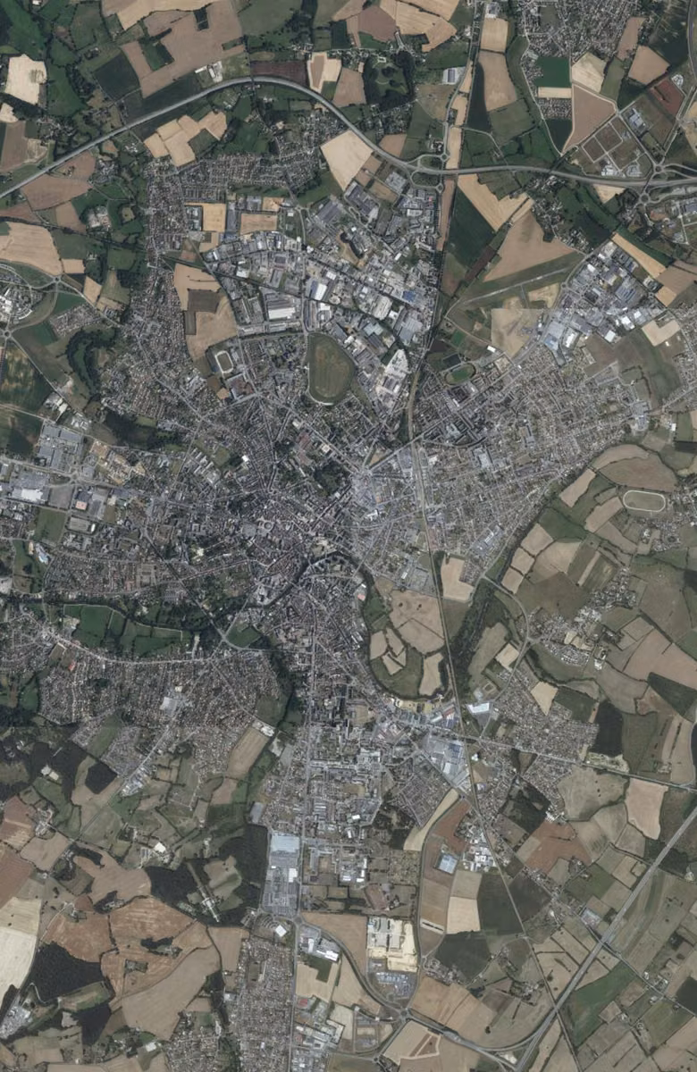 Alençon aujourd'hui, le territoire vu du ciel