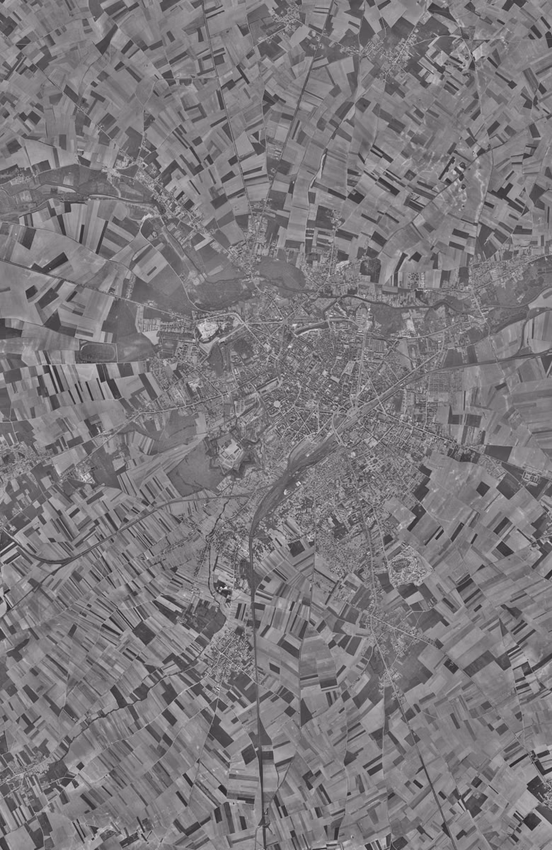 Arras en 1955, le territoire vu du ciel, au même cadrage