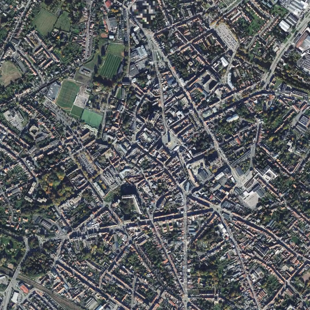 Béthune aujourd'hui, le centre vu du ciel