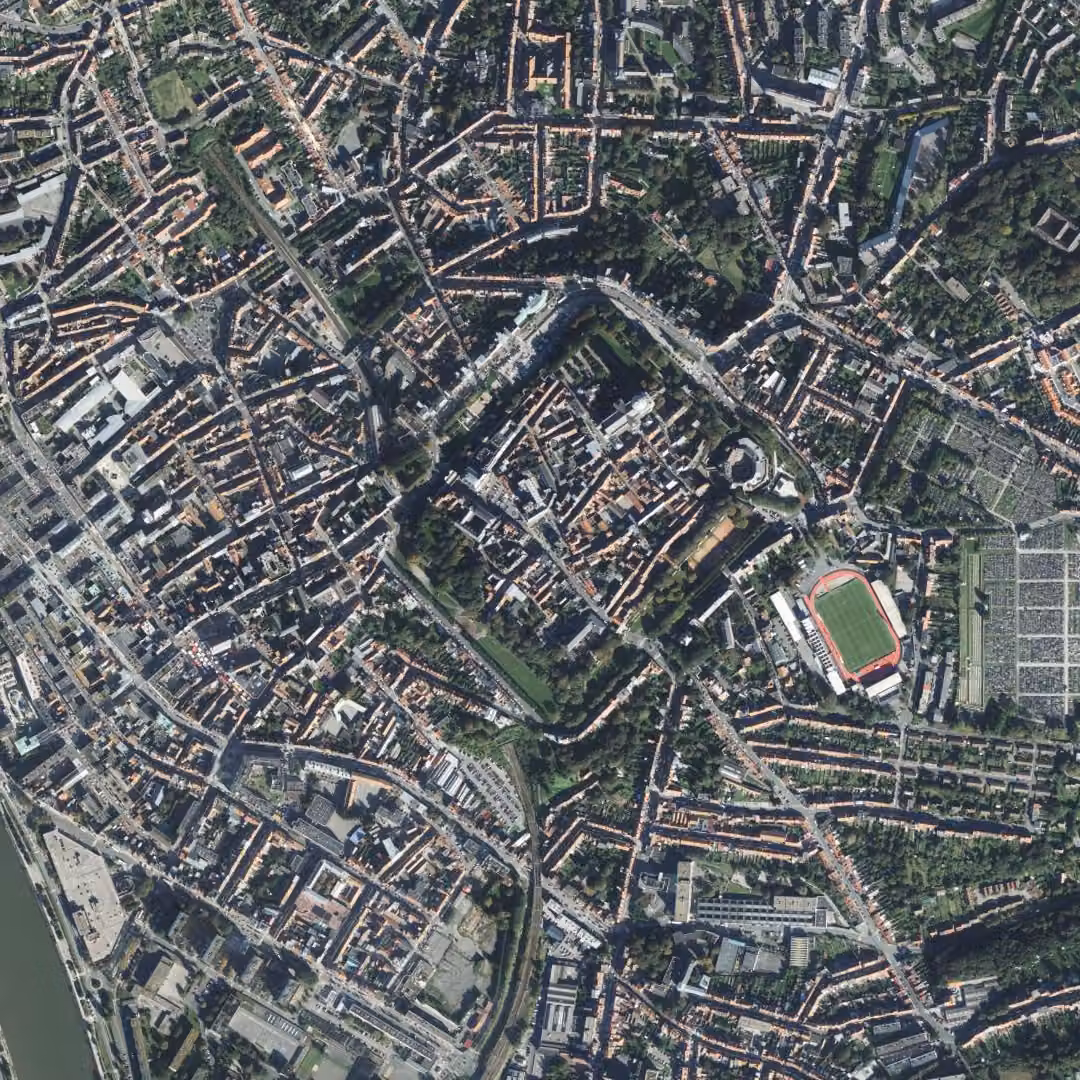 Boulogne-sur-Mer aujourd'hui, le centre vu du ciel