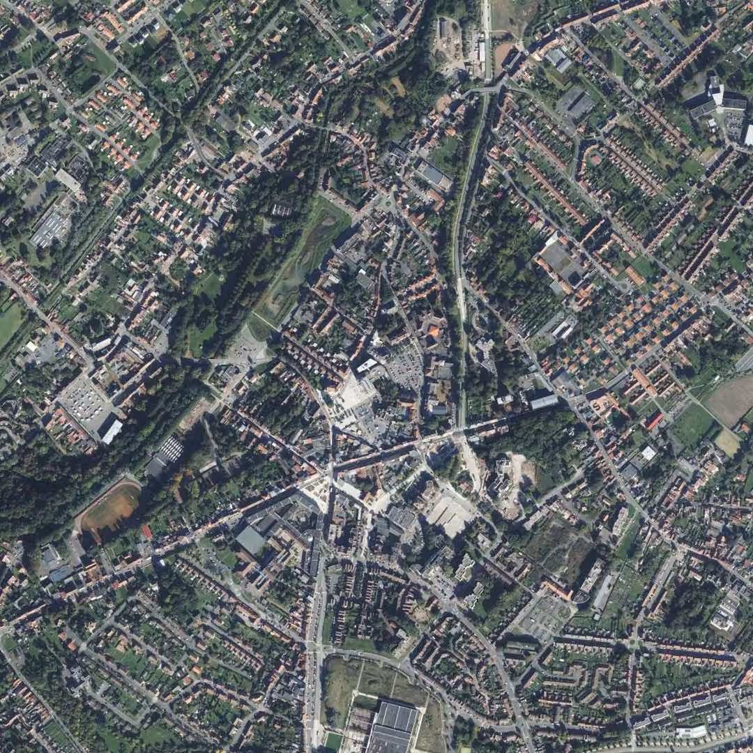 Bruay-la-Buissière aujourd'hui, le centre vu du ciel