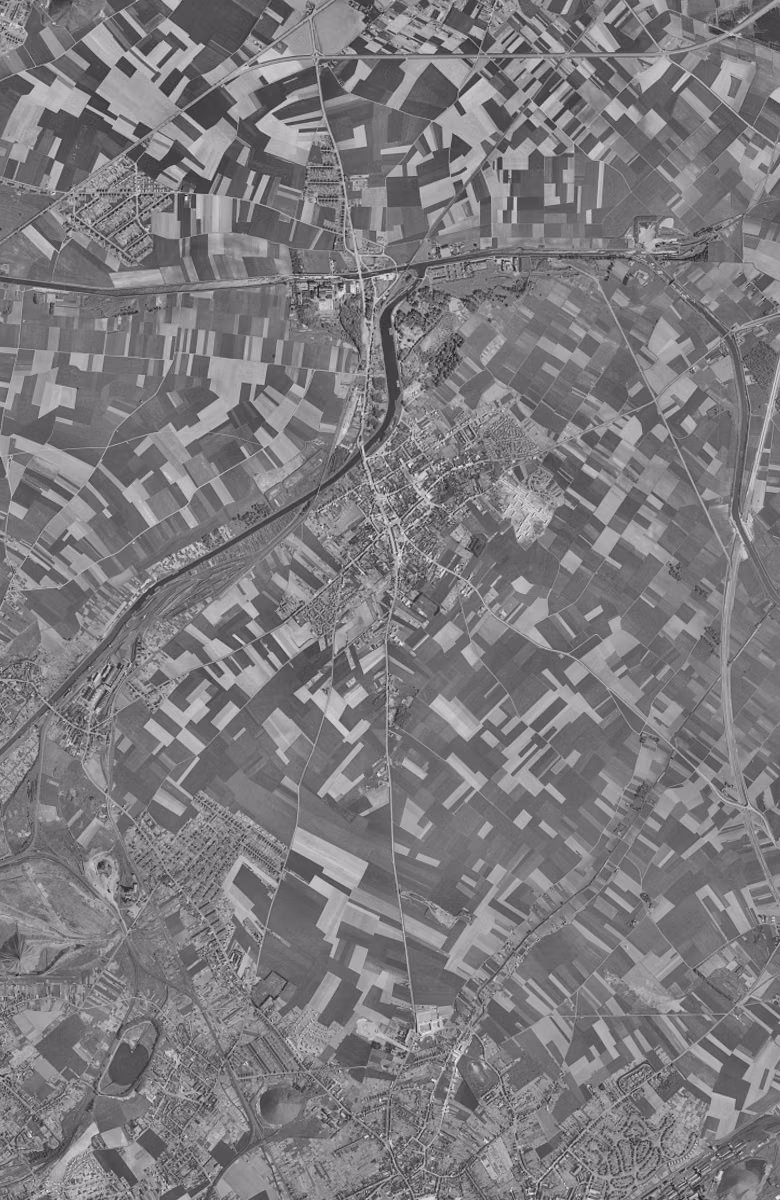 Courrières en 1957, le territoire vu du ciel, au même cadrage