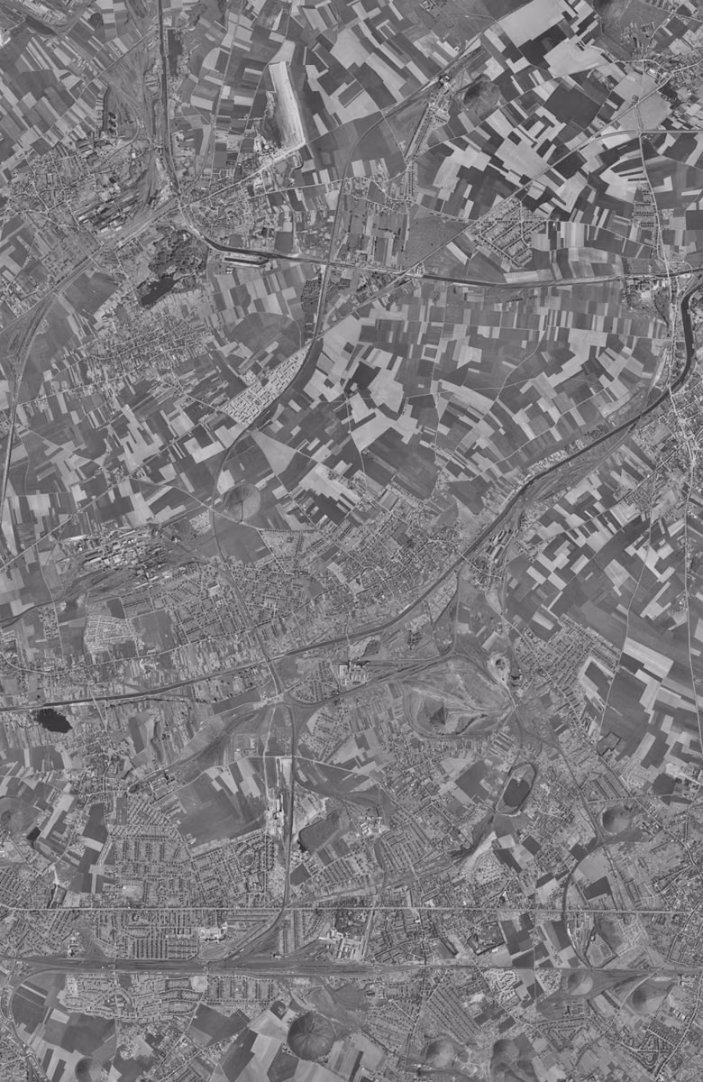 Harnes en 1957, le territoire vu du ciel, au même cadrage