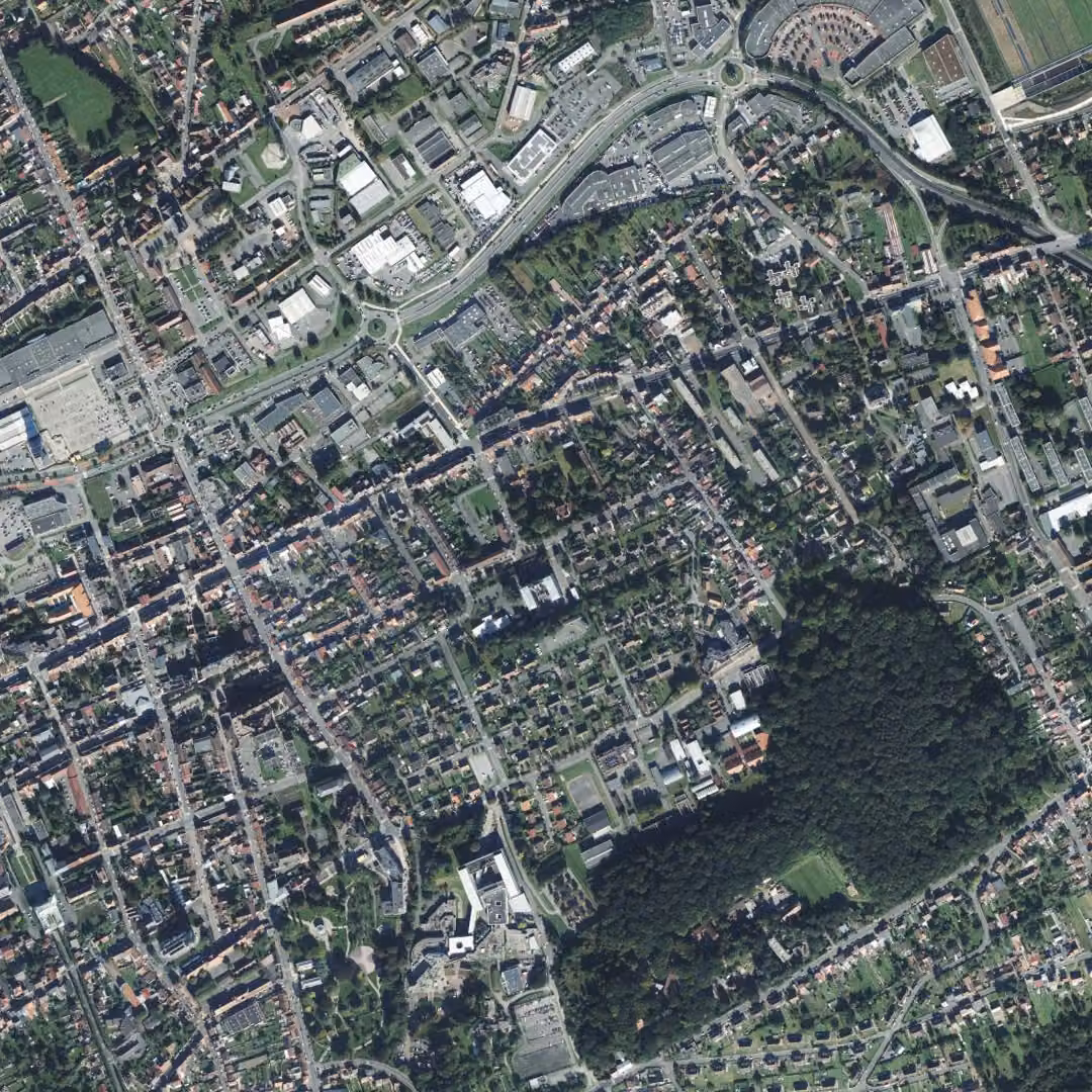 Liévin aujourd'hui, le centre vu du ciel