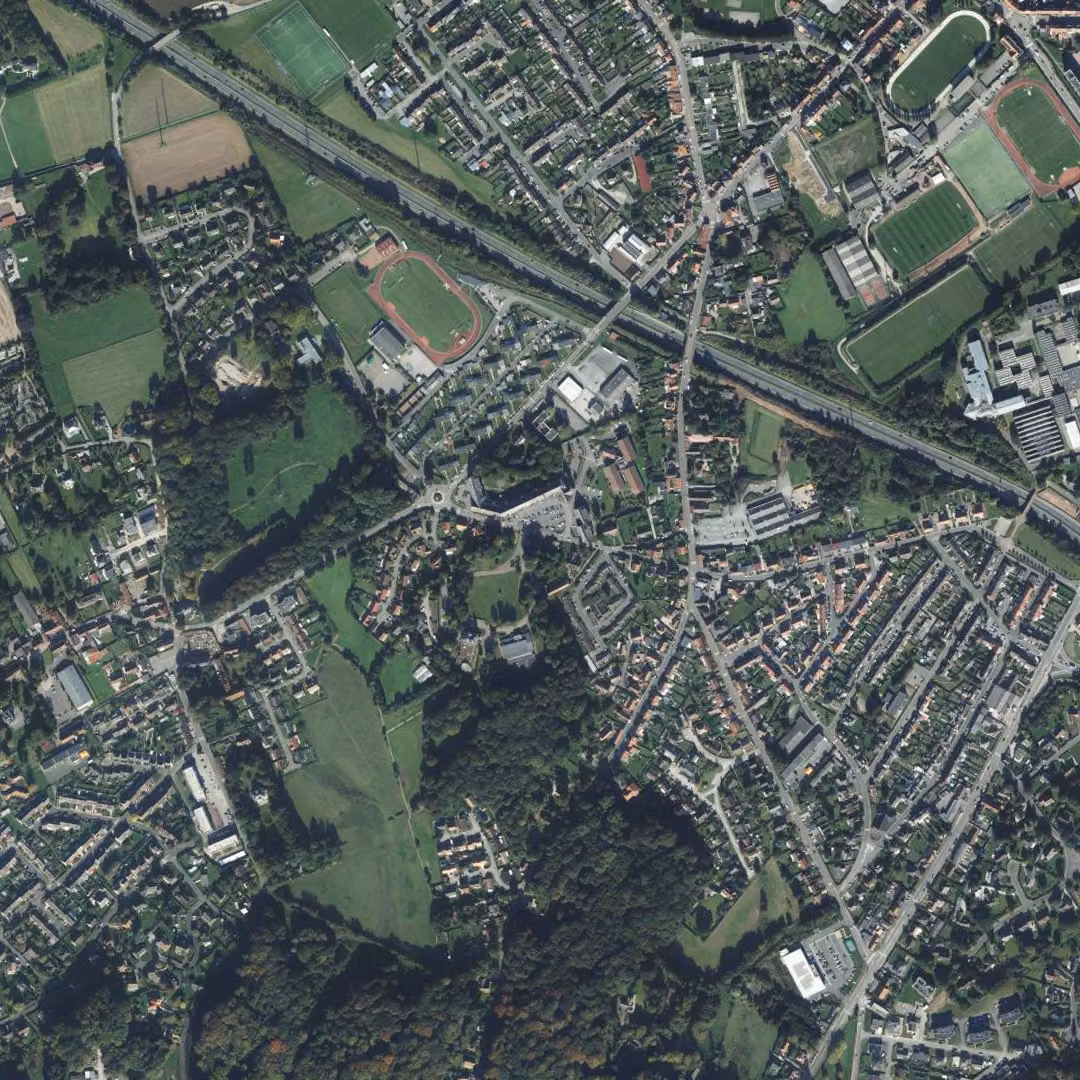 Longuenesse aujourd'hui, le centre vu du ciel