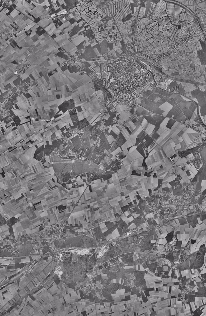 Longuenesse en 1955, le territoire vu du ciel, au même cadrage