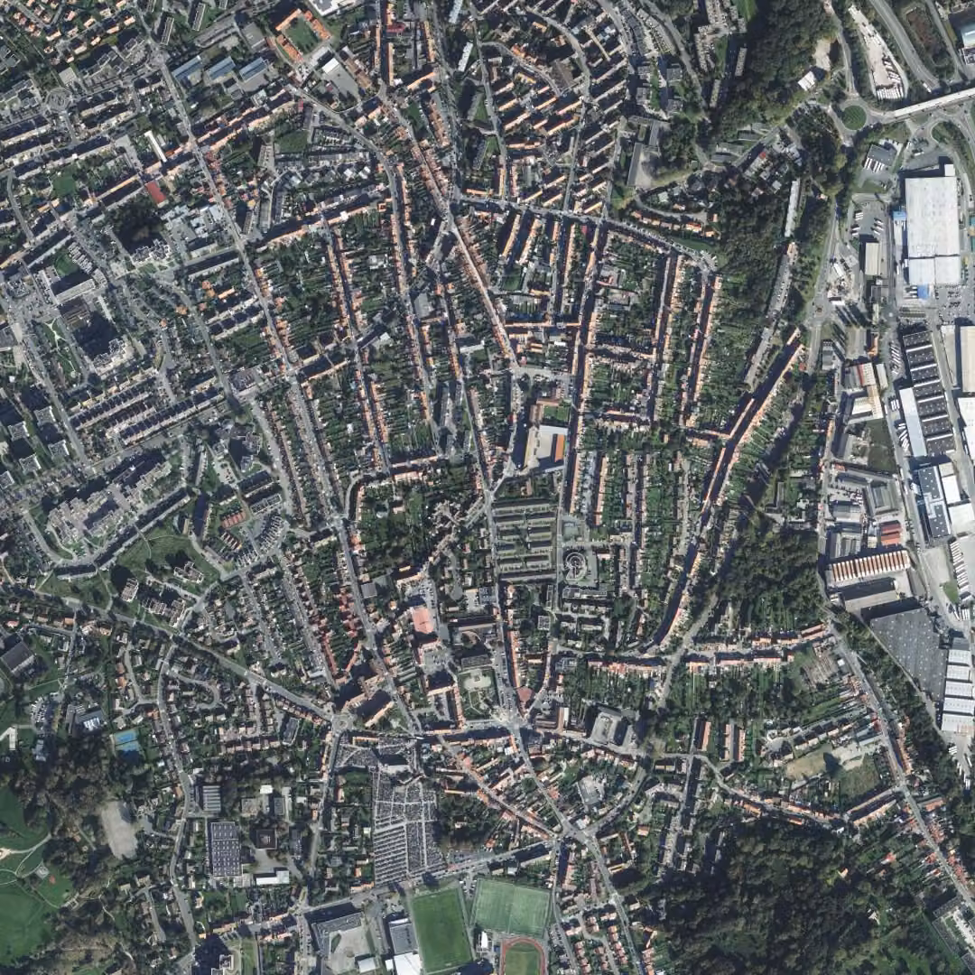 Outreau aujourd'hui, le centre vu du ciel