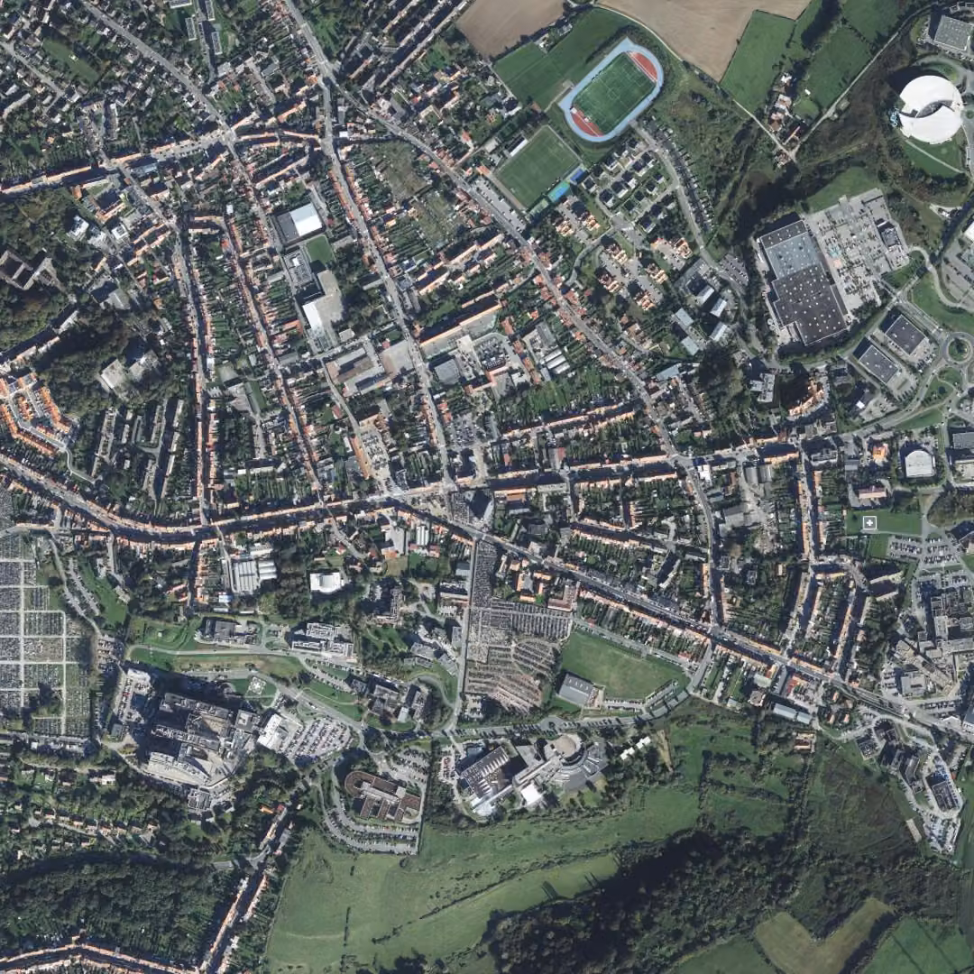 Saint-Martin-Boulogne aujourd'hui, le centre vu du ciel