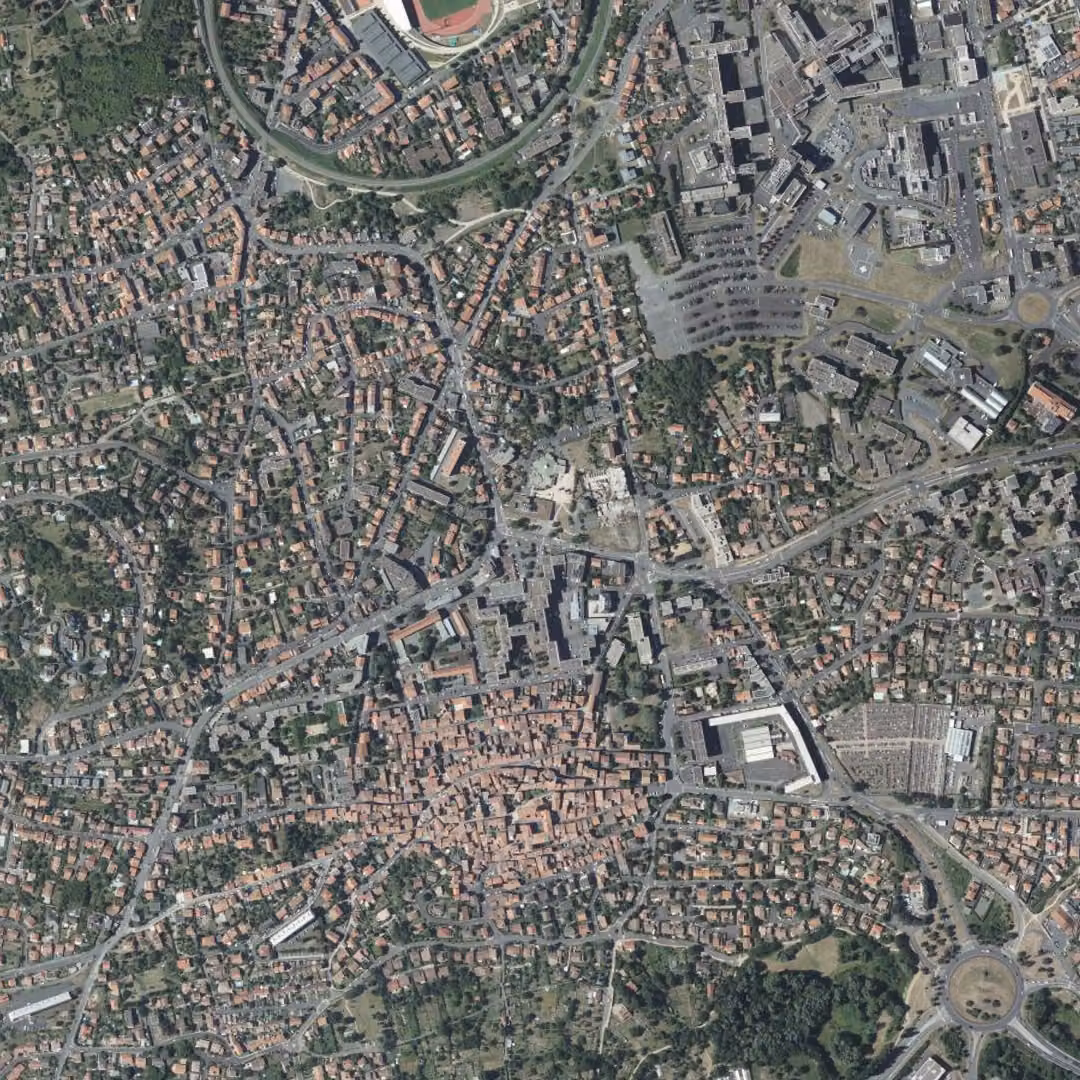 Beaumont aujourd'hui, le centre vu du ciel