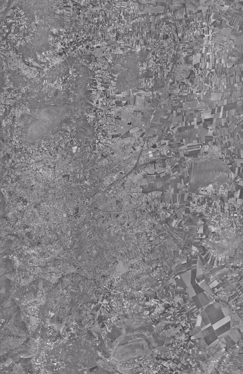 Clermont-Ferrand en 1954, le territoire vu du ciel, au même cadrage